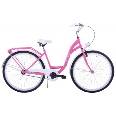 Mestský bicykel 28" Kozbike K4 1 prevodový Ružový